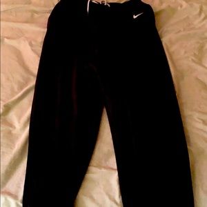 Black and white stripped Nike sweats